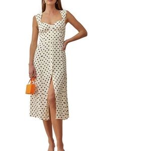 Reformation Taylor polka dot fit & flare sleeveless dress. Worn once.